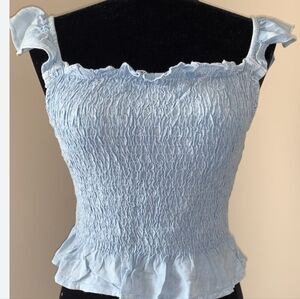 NEW SIM & SAM smocked crop top, L